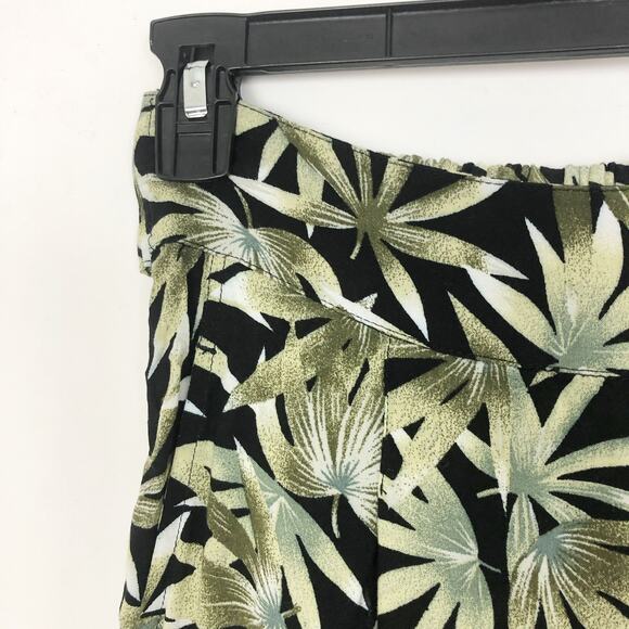 Volcom Womens Coco Pants XS Green Black Leaf Print Belt High Rise Pull On NWOT - Picture 8 of 14
